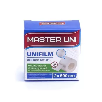Master Uni Unifilm Лейкопластырь фиксирующий на полимерной основе 2 см х 500 см 1 шт