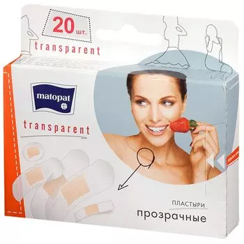 Матопат Транспарент Пластырь прозрачный 20 шт