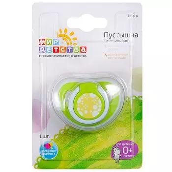 Мир детства Пустышка силиконовая ортодонтич.0+