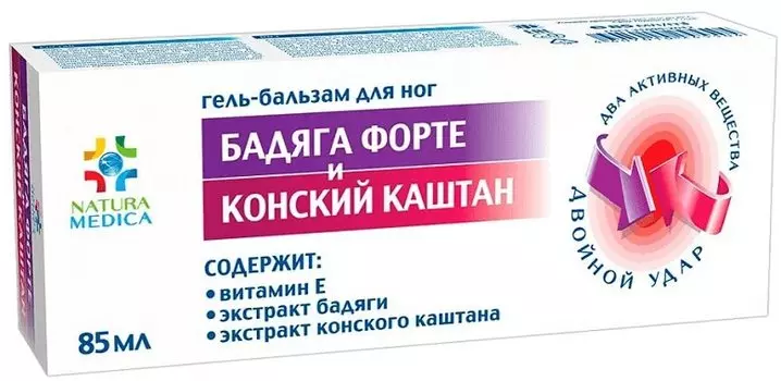 Natura Medica Бадяга форте и конский каштан гель-бальзам 85 мл