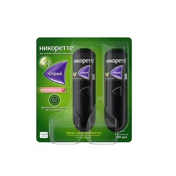 Никоретте 1 мг/доза спрей Фрукты-Мята 150 доз 13,2 мл 2 шт