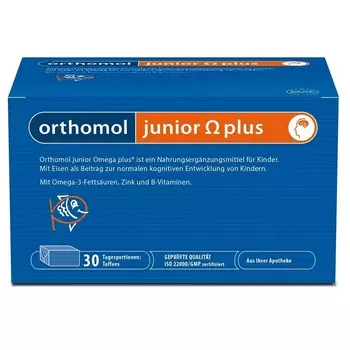 Ортомол Джуниор Омега Плюс Витаминный комплекс для детей ирис жевательный 90 шт