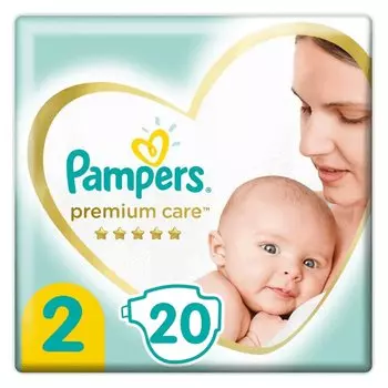 Pampers Premium Care Подгузники детские размер 2 (4-8 кг) 20 шт
