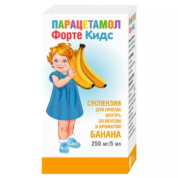 Парацетамол ФортеКидс 250 мг/5 мл суспензия для приема внутрь Банан 80 мл