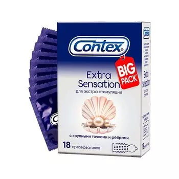 Contex Extra Sensation Презервативы с крупными точками и ребрами 18 шт
