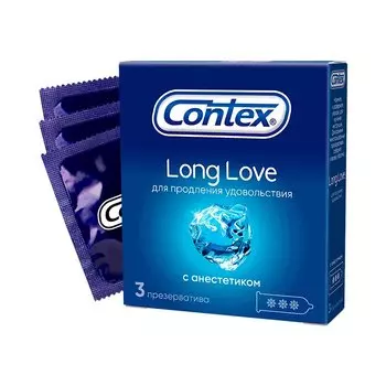 Contex Long Love Презервативы с анестетиком 3 шт