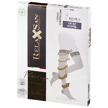 Релаксан Чулки компрессионные на резинке Престиж 140den черные р.3