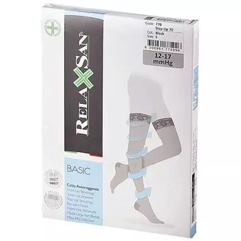 Relaxsan Basic Чулки компрессионные Stay-Up профидактические 70 den размер 5 Черные