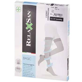 Relaxsan Basic Чулки компрессионные Stay-Up профилактические 70 den размер 4 Черные
