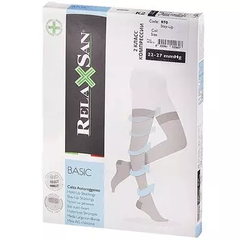 Relaxsan Basic Чулки компрессионные Stay-Up профилактические 70 den размер 4 Телесные