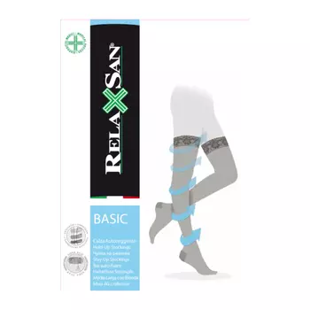 Relaxsan Basic Чулки компрессионные Stay-Up 1 класс компрессии 140 den размер 5 Черные