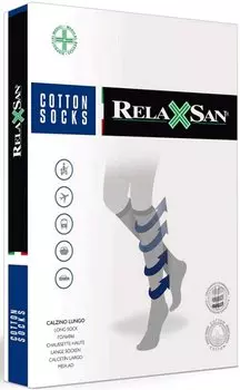 Relaxsan Гольфы компрессионные Cotton Socks Fancy 1 класс компрессии размер 5 Бордо-Горох