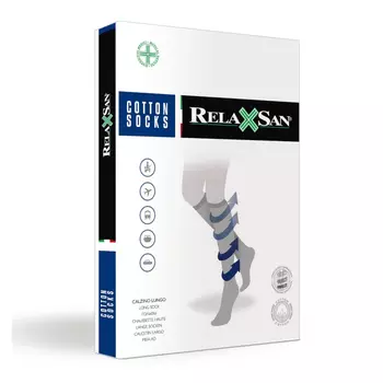 Relaxsan Гольфы компрессионные с хлопком мужские Cotton Socks 1 класс компресии 140 den размер 5 Черные