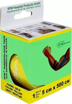 СФМ Пластер Лента кинезиологическая на хл.основе 5*500 см 1 шт желтая