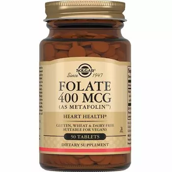 Solgar Фолат Метафолин 400 мкг таблетки 50 шт
