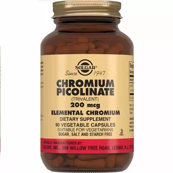 Solgar Пиколинат хрома 200 мкг капсулы 90 шт