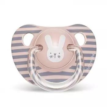 Suavinex Hygge Baby Пустышка силиконовая анатомическая 6-18 месяцев Розовый с полосками