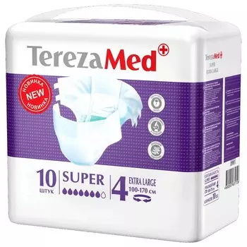 TerezaMed Super №4 Подгузники для взрослых размер XL 10 шт