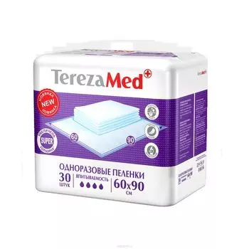 TerezaMed Super Пеленки одноразовые 60 см х 90 см 30 шт