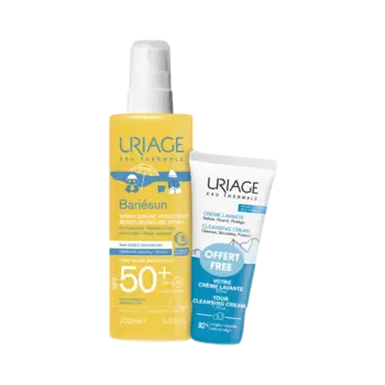 Uriage Набор Barisun Спрей детский увлажняющий водостойкий SPF 50+ 200 мл + Крем очищающий пенящийся 50 мл