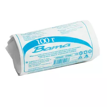 Вата медицинская хирургическая стерильная 100 г