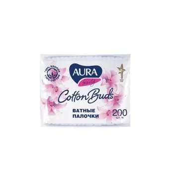 Ватные палочки Aura пакет 200 шт