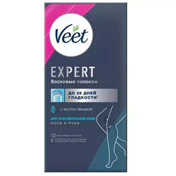 Veet Эксперт Восковые полоски для депиляции чувствительной кожи 12 шт