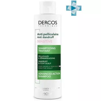 Vichy Dercos Шампунь-уход интенсивный против перхоти для чувствительной кожи головы 200 мл