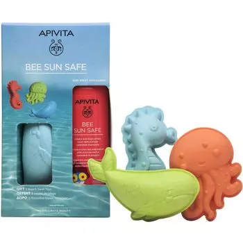 Apivita Bee Sun Safe Набор солнцезащитное увлажняющий спрей для детей SPF50 200мл + формочки для песка