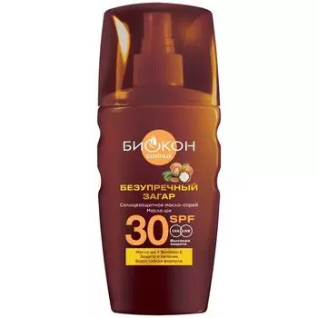 Биокон Масло-спрей солнцезащитное водостойкое SPF30 масло ши 160мл