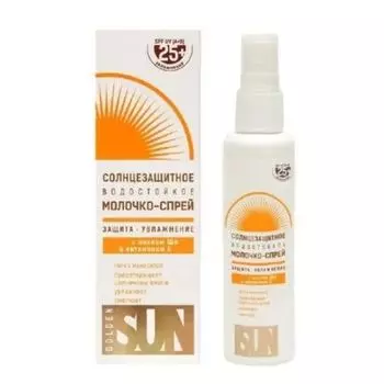 Golden Sun Молочко-спрей солнцезащитный SPF-25+ UV A+B водостойкое 60мл