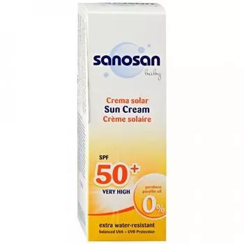 Sanosan Baby Sun Солнцезащитный крем для малышей SPF50+ 75 мл