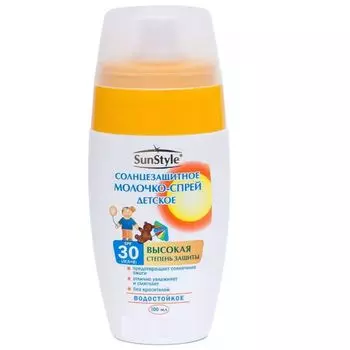 SunStyle молочко-спрей солнцезащитное детское SPF-30 100мл