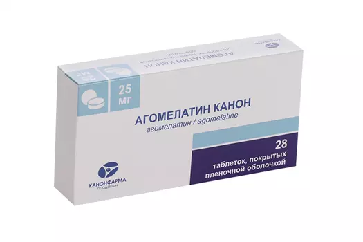 Агомелатин Канон 25 мг, 28 шт, таблетки покрытые пленочной оболочкой
