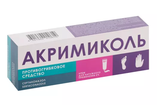 АКРИМИКОЛЬ КРЕМ ДЛЯ НАРУЖНОГО ПРИМЕНЕНИЯ ДЛЯ ЛЕЧЕНИЯ ГРИБКА 2 % 30 Г