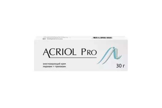 Акриол Про для обезболивания кожи при уколах, 2.5%+2.5% крем 30 г