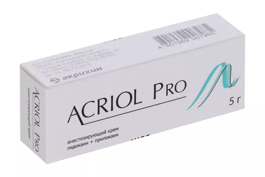 Акриол Про 2.5% + 2.5% , 5 г, крем для местного и наружного применения