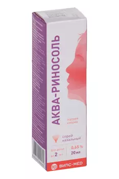 Аква-риносоль 0.65%, 20 мл, спрей назальный