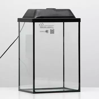 Аквариум колонна с крышкой 24 литра 28 х 21 х 40/45,5 см чёрный