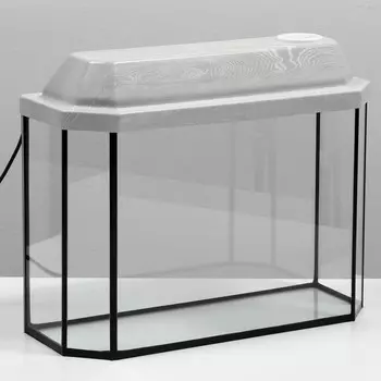 Аквариум панорамный с крышкой 15 литров 40х14,5х27/32,5 см беленый дуб