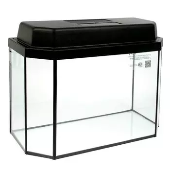 Аквариум панорамный с крышкой 40 литров 51х23х34/39,5 см чёрный