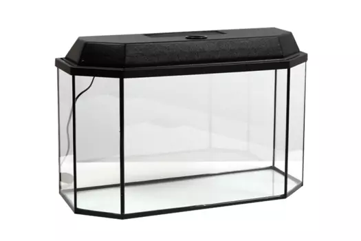 Аквариум панорамный с крышкой 60 литров 64х26х36/42 см чёрный
