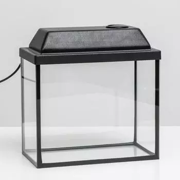 Аквариум прямоугольный Атолл с крышкой 13 литров 30х16х26/31,5 см чёрный