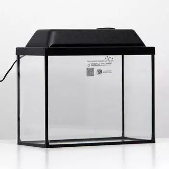 Аквариум прямоугольный Атолл с крышкой 16 литров 35х17х27/32,5 см чёрный