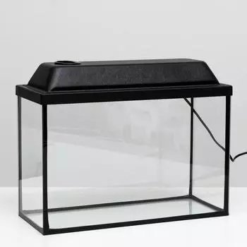 Аквариум прямоугольный Атолл с крышкой 20 литров 38х19х28/33,5 см чёрный