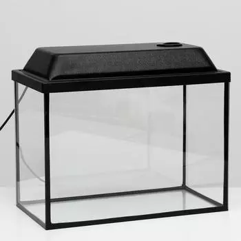 Аквариум прямоугольный Атолл с крышкой 29 литров 43х22,5х30/35,5 см чёрный