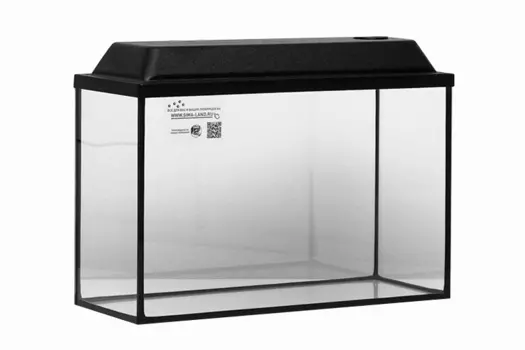 Аквариум прямоугольный Атолл с крышкой 40 литров 55х21х35/40,5 см чёрный