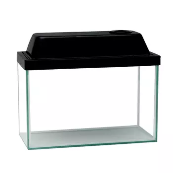 Аквариум прямоугольный с крышкой 10 литров 32 x15 x 21/23.5 см чёрный