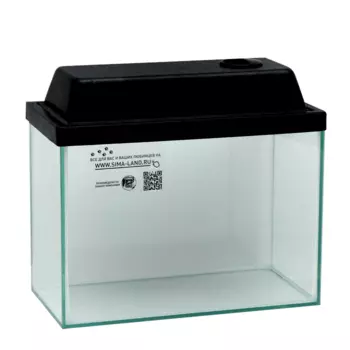 Аквариум прямоугольный с крышкой 15 литров 34 x17 x 25/27.5 см чёрный