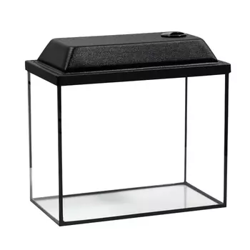 Аквариум прямоугольный с крышкой 25 литров 38 х 21 х 31/36.5 см чёрный